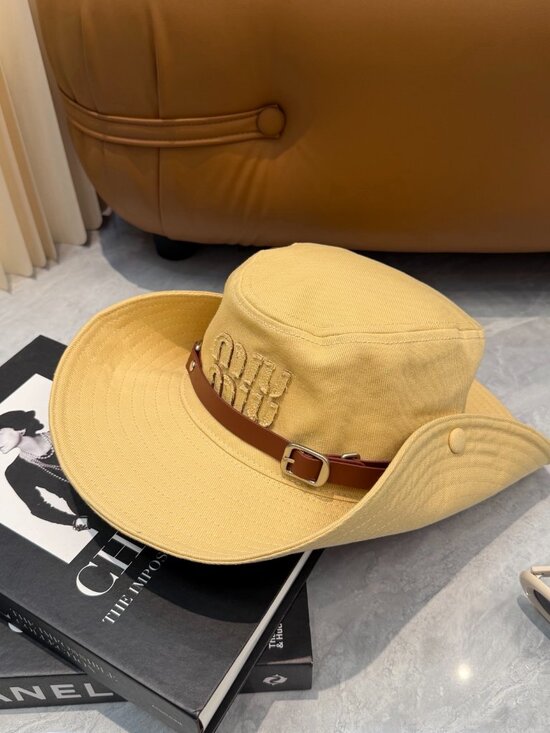 Miu Miu Khaki Canvas Buckle Bucket Hat main image 4